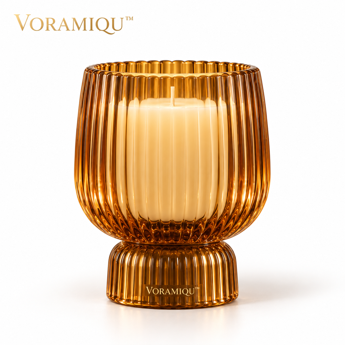 VORAMIQU™ Lumi Ribbed Glass Candle Holder