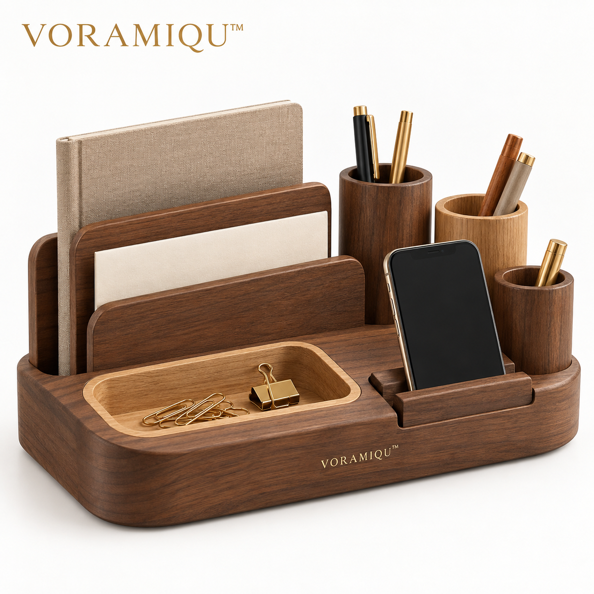 VORAMIQU™ Forma Wooden Desktop Organizer