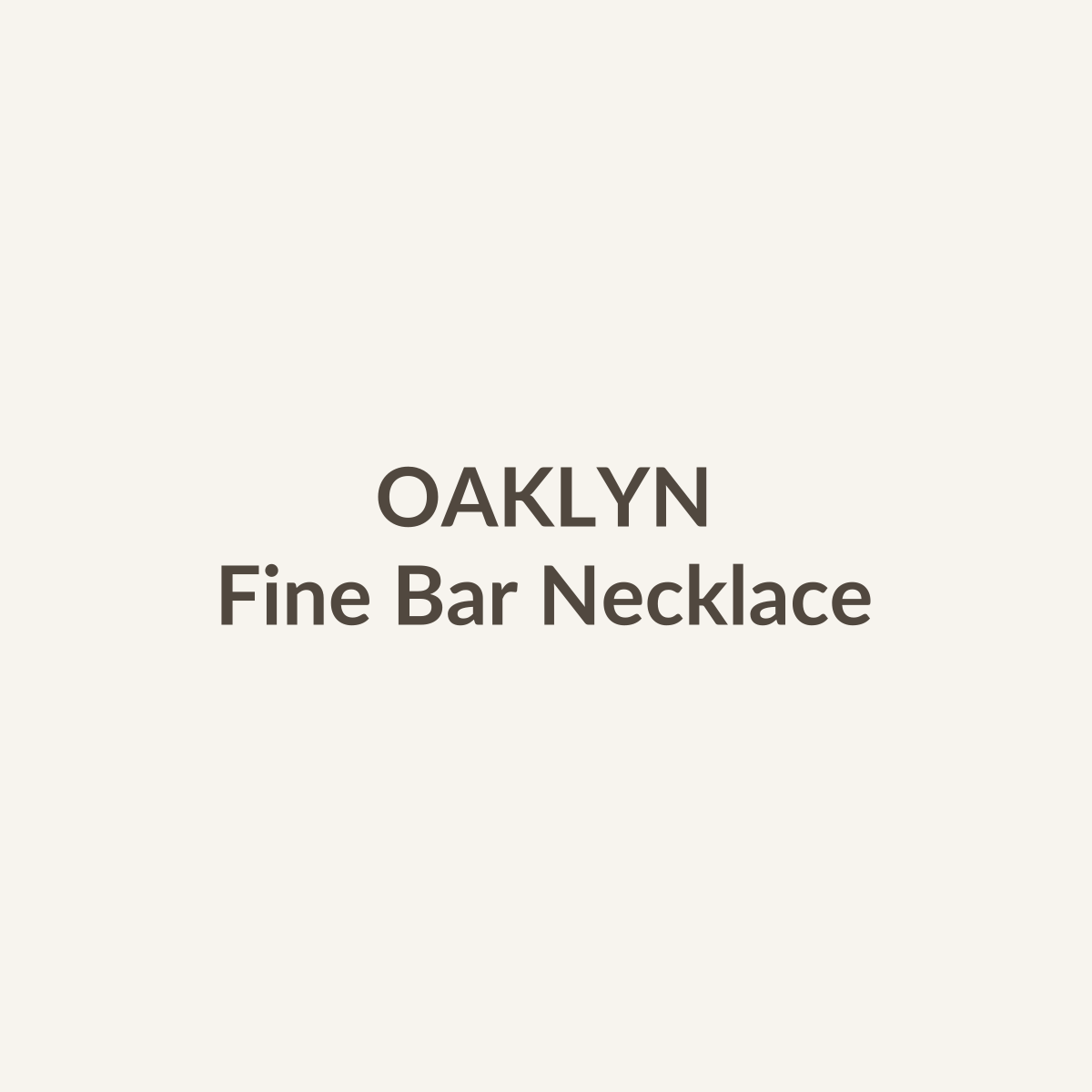 Fine Bar Necklace by OAKLYN