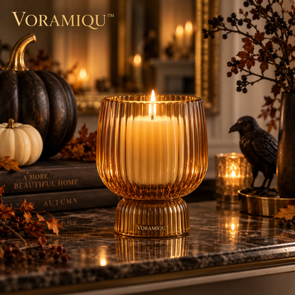 VORAMIQU™ Lumi Ribbed Glass Candle Holder