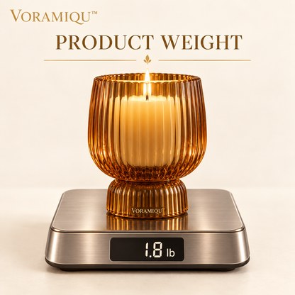 VORAMIQU™ Lumi Ribbed Glass Candle Holder