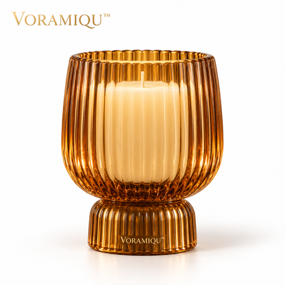VORAMIQU™ Lumi Ribbed Glass Candle Holder