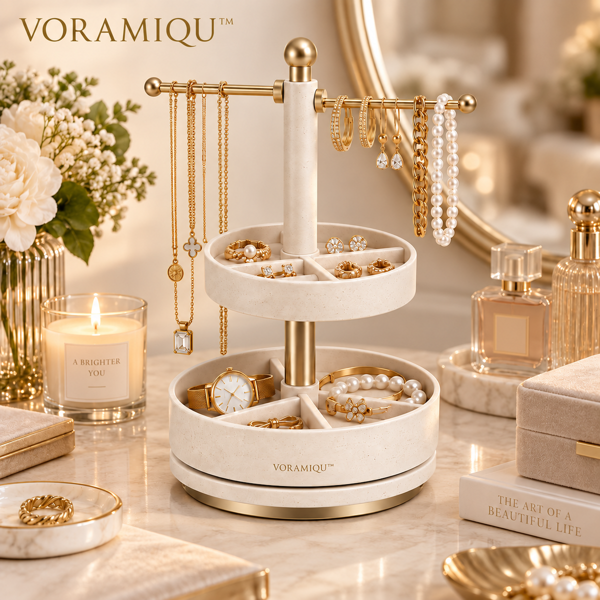 VORAMIQU™ Aura Rotating Jewelry Organizer