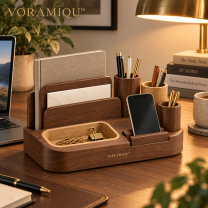 VORAMIQU™ Forma Wooden Desktop Organizer