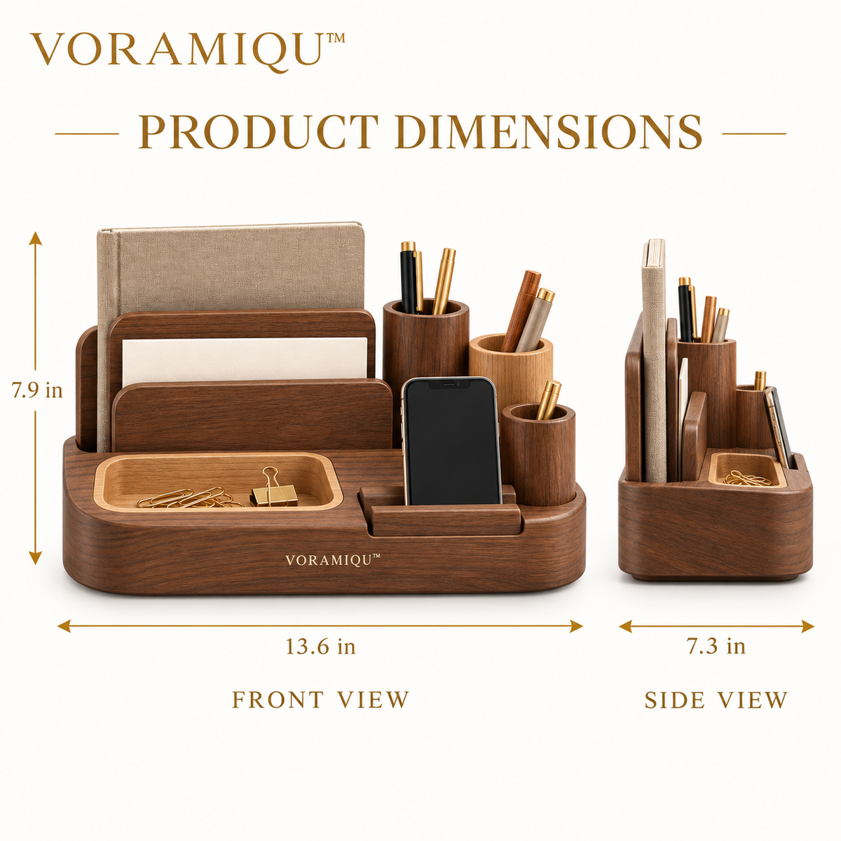 VORAMIQU™ Forma Wooden Desktop Organizer