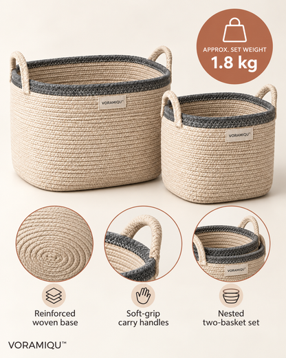 VORAMIQU™ Soft Haven Woven Storage Basket Set
