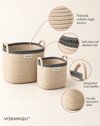 VORAMIQU™ Soft Haven Woven Storage Basket Set
